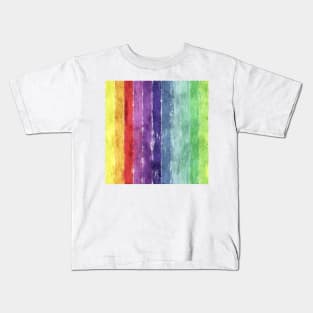 Geometric Stripes Watercolor Kids T-Shirt